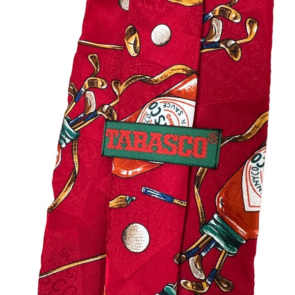 VINTAGE TABASCO Silk Tie Made In USA Excellent Pre-Owned Condition - Picture 2 of 5
